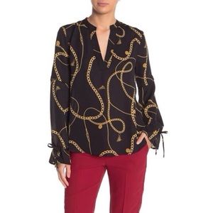 Laundry By Shelli Segal Split Neck Long Sleeve